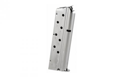 Mecgar Pistol Magazine, 40S&W, 8 Rounds, Fits 1911 Pistols, Silver, Steel, Nickel Finish MGCGOV40N