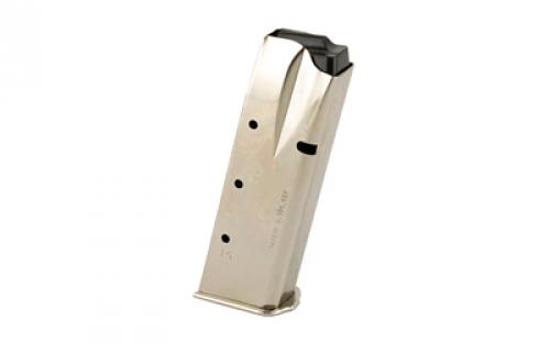 Mecgar Pistol Magazine, 9MM, 15 Rounds, Fits Browning Hi-Power Pistols, Steel, Silver, Nickel Finish MGBRHP15N