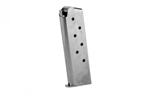 Mecgar Magazine, 45ACP, 7 Rounds, Fits 1911, Nickel Finish MGCG4507N