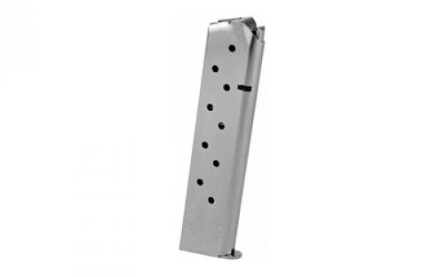 Mecgar Magazine, 45ACP, 10 Rounds, Fits 1911, Nickel Finish MGCG4510N