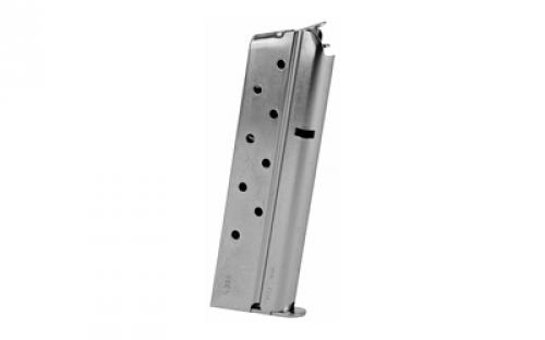 Mecgar Magazine, 38 Super, 9 Rounds, Fits 1911, Nickel Finish MGCGOV38N