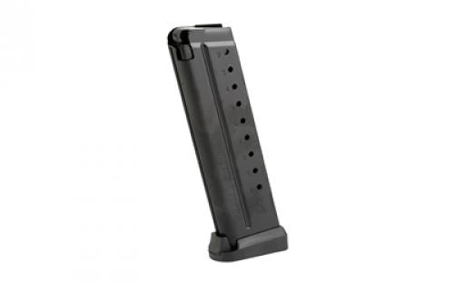 Mecgar Pistol Magazine, 9MM, 10 Rounds, Fits 1911 Pistols, Steel, Anti-Friction Coating Finish, Black MGCGOV910AFC