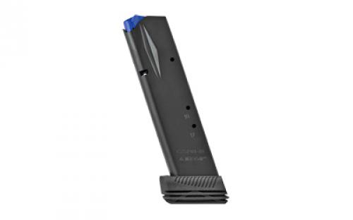 Mecgar Pistol Magazine, 40S&W, 14 Rounds, Fits CZ75 Pistols, Steel, Black, Anti-Friction Coating MGCZ4014DPS