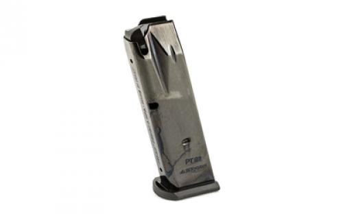 Mecgar Pistol Magazine, 9MM, 15 Rounds, Fits Ruger P85, Steel, Blued Finish MGRP8515B