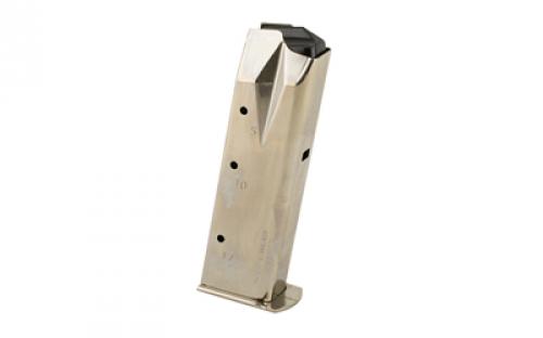 Mecgar Pistol Magazine, 9MM, 17 Rounds, Fits Ruger P85 Pistols, Steel, Silver, Nickel Finish MGRP8517N