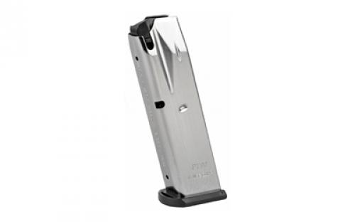 Mecgar Pistol Magazine, 9MM, 10 Rounds, Fits PT92/PT99 Pistols, Steel, Nickel Finish MGPT9210N