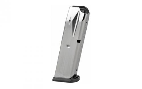 Mecgar Pistol Magazine, 9MM, 10 Rounds, Fits PT92/PT99 Pistols, Steel, Nickel Finish MGPT9210N