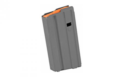 Ammunition Storage Components Magazine, 223 Rem, Fits AR-15, 20Rd, Aluminum, Gray, Orange Follower 20-223-AL-GM-O-ASC