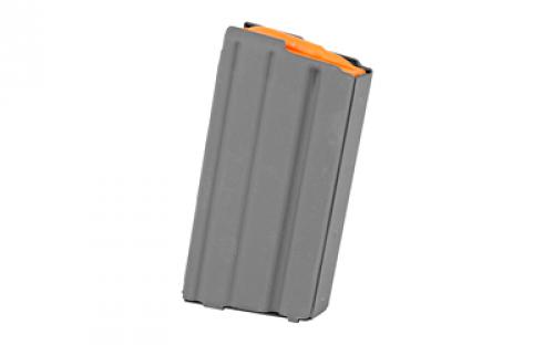 Ammunition Storage Components Magazine, 223 Rem, Fits AR-15, 20Rd, Aluminum, Gray, Orange Follower 20-223-AL-GM-O-ASC