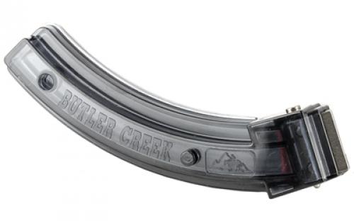 Butler Creek Magazine, Steel Lips, 22LR, 25 Rounds, Fits 10/22, Polymer, Smoke MO112563