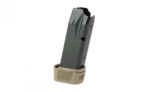 CANIK MC9 Magazine, 9MM, 15 Rounds, Fits Canik MC9, Matte Finish, Black, Includes Flat Dark Earth Full Grip Extension MA2276D