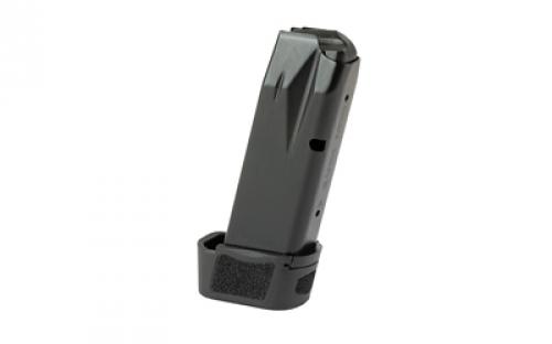 CANIK MC9 Magazine, 9MM, 15 Rounds, Fits Canik MC9, Matte Finish, Black, Includes Black Full Grip Extension MA2276