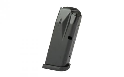 CANIK MC9 Magazine, 9MM, 12 Rounds, Fits Canik MC9, Matte Finish, Black, Includes Black Finger Rest Baseplate and Flush Baseplate MA2277