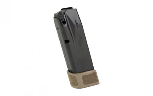 CANIK MC9 Magazine, 9MM, 15 Rounds, Fits Canik MC9, Matte Finish, Black, Includes Flat Dark Earth Extension MA2278D