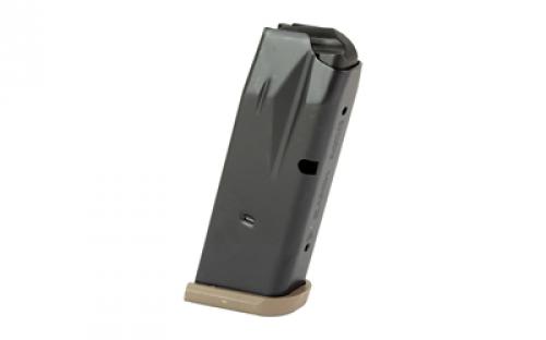 Century Arms MC9 Magazine, 9MM, 10 Rounds, Fits Canik MC9, Matte Finish, Black, Includes Flat Dark Earth Finger Extension and Flush Baseplate MA2279D