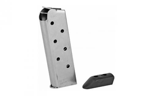 CMC Products Match Grade Magazine, 45ACP, 7 Rounds, Fits Officer Size 1911, Includes Polymer Base Pad, Stainless M-MG-45CP7-P