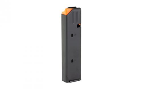 DURAMAG DuraMag SS, Magazine, 9MM, Colt Pattern, 20 Rounds, Fits AR Rifles, Orange AGF Anti-tilt Follower, Stainless Steel, Black 2009041178CPD