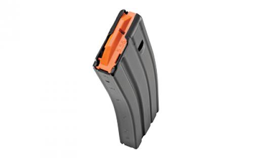 DURAMAG Magazine, 223 Remington/556NATO, 30 Rounds, Fits AR Rifles,  Orange Anti-Tilt AGF Follower, Aluminum, Black 3023001178CPD