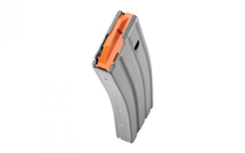 DURAMAG Magazine, 223 Remington/556NATO, 30 Rounds, Fits AR Rifles, Orange Anti-tilt AGF Follower, Aluminum, Gray 3023002178CPD