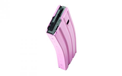 DURAMAG Magazine, 223 Remington/556NATO/300 Blackout, 20 Rounds, Fits AR-15, Black AGF Follower, Aluminum, Pink 2023003175CPD