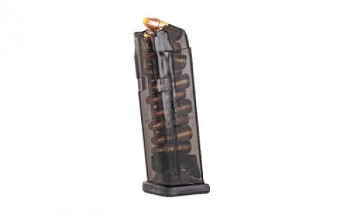 Elite Tactical Systems Group Magazine, 9MM, 10 Rounds, For Glock 19/26, Carbon Smoke SMK-GLK-19-10