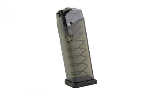 Elite Tactical Systems Group Magazine, 9MM, 15 Rounds, For Glock 19/26, Carbon Smoke SMK-GLK-19