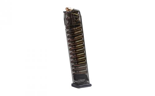 Elite Tactical Systems Group Magazine, 9MM, 27 Rounds, For Glock 17/19/26, Carbon Smoke SMK-GLK-9-170