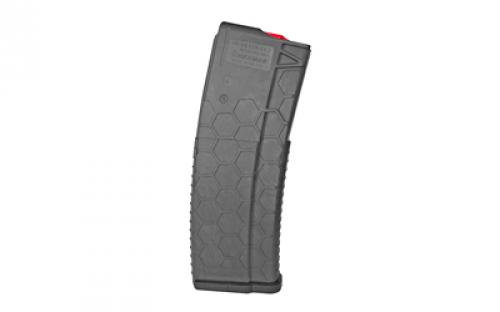 HEXMAG Magazine, 223REM/5.56NATO, 10 Rounds, Fits AR-15, Carbon Fiber, Dark Gray, Red Follower and Latch Plate HX1030-AR15S2-CFC