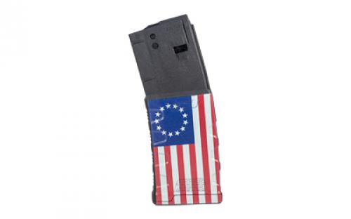 Mission First Tactical Magazine, 223 Remington, 556NATO, Fits AR-15, 30 Rounds, Betsy Ross Flag EXDPM556D-BTR