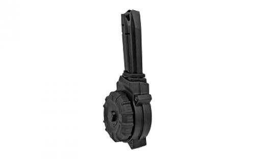 ProMag Magazine, 9MM, 50 Round Drum, Fits Springfield XD9, Polymer, Black DRM-A52