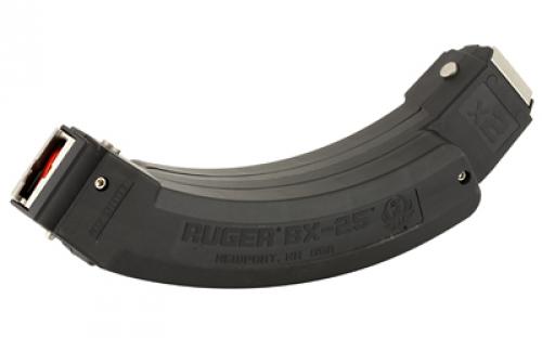 Ruger Magazine, BX-25 2-Pack, 22LR, 25 Rounds, Fits 10/22, Polymer, Black, This is 2-25rd magazines coupled together 90398