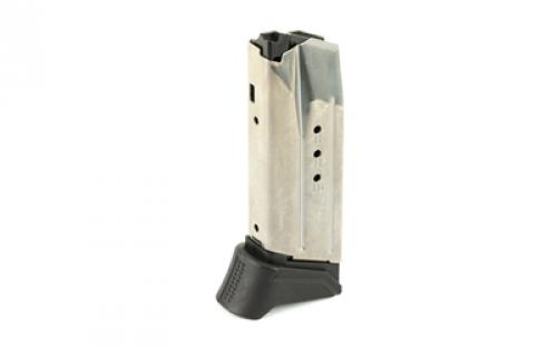 Ruger Magazine, 9MM, 10 Rounds, Fits Ruger American Compact, with Extended Floor Plate, Nickel Finish 90617