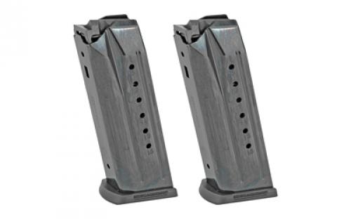 Ruger Magazines, 9MM, 15 Rounds, Fits Ruger Security-9, Steel, Black, 2 Pack 90684