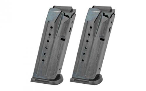 Ruger Magazines, 9MM, 15 Rounds, Fits Ruger Security-9, Steel, Black, 2 Pack 90684