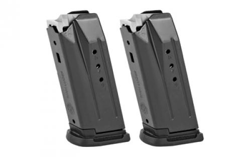 Ruger Magazines, 9MM, 10 Rounds, Fits Ruger Security-9, 2 Pack, Steel, Black 90686