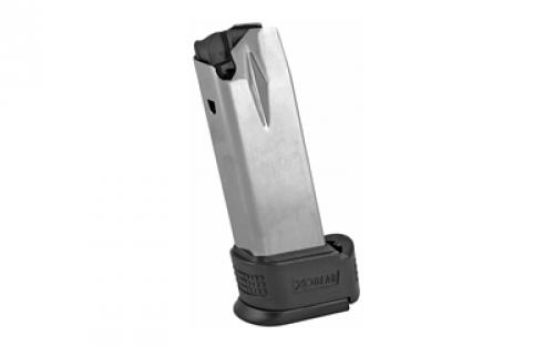 Springfield Magazine, 40 S&W, 12 Rounds, Fits Springfield XD Compact, with Sleeve Extension, Stainless, Silver XD0932