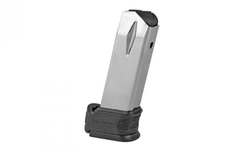 Springfield Magazine, 40 S&W, 12 Rounds, Fits Springfield, XD-Mod.2 Subcompact, with Black Sleeve Extension, Stainless, Silver XDG0932