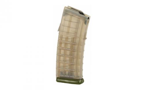 Steyr Arms Magazine, 223 Remington/556NATO, 30 Rounds, Fits Steyr AUG, Polymer, Transparent, Green Base 1200050500