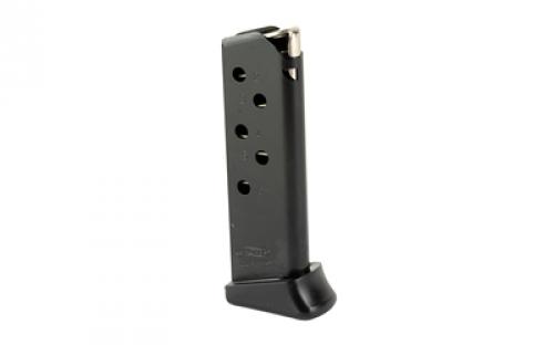 Walther Magazine, 380ACP, 6 Rounds, Fits Walther PPK, with Finger Rest, Anti Friction Coating, Black 2246026