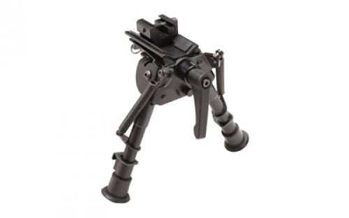 Truglo TAC POD Adjustable Bipod, Pivot, Adaptor, Fits Sling Swivel Stud or Picatinny Rail, 6"-9", Black TG-TG8902S