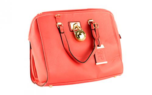 Bulldog Cases Satchel Purse Holster, Fits Most Small Autos, Coral Color, Leather BDP-026