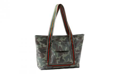 Bulldog Cases Tote Style Purse, Black/Green/Brown Camo Pattern with Stripes, Universal Fit Holster Included BDP-049