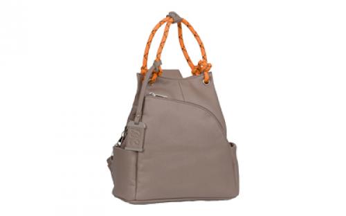 Bulldog Cases Hobo Purse/Backpack, Khaki and Orange, Leather BDP-066