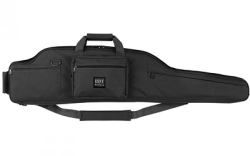 Bulldog Cases Long Range Rifle Case, Fits Single Rifle Up To 52.5, Quilted Lining W/Adjustable Tie Downs, Two Zippered Wide Pockets, 54 Soft Case, Black BDT80-54B