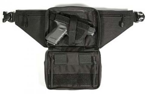 BLACKHAWK Concealed Weapon Fanny Pack, Fits Medium Frame Revolver/Compact Automatic Pistol, Ambidextrous, Black 60WF05BK