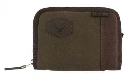 Evolution Outdoor Rawhide Series, Pistol Case, Fits Most Handguns Up to 8, Cotton Duck Canvas Construction, Green 44378-EV