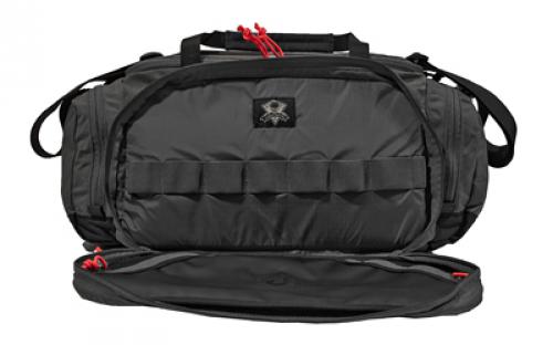 Grey Ghost Gear Range Bag, Black with Red Zipper Pulls, 500D Cordura Nylon, 9"x20"x7", 1,260 Total Cubic Inches 60200-2