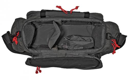 Grey Ghost Gear Range Bag, Black with Red Zipper Pulls, 500D Cordura Nylon, 9"x20"x7", 1,260 Total Cubic Inches 60200-2