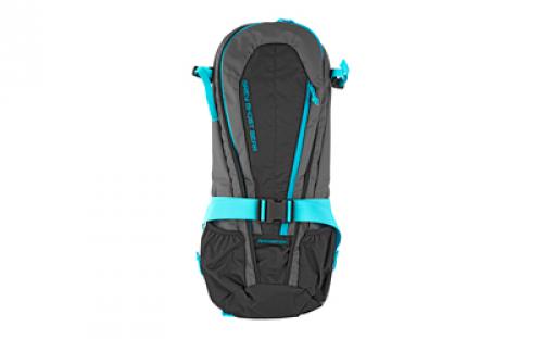 Grey Ghost Gear Apparition SBR Bag, Backpack, Can Fit a 10.5 or Shorter SBR,  Black w/ Cyan Zips, 27H Without Extended Bottom/33H With Extended Bottom X 12W X 4D GTG5874-2-49