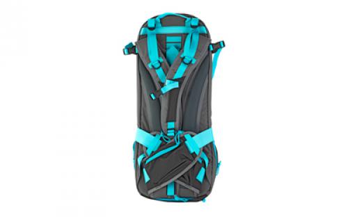 Grey Ghost Gear Apparition SBR Bag, Backpack, Can Fit a 10.5" or Shorter SBR,  Black w/ Cyan Zips, 27"H Without Extended Bottom/33"H With Extended Bottom X 12"W X 4"D GTG5874-2-49